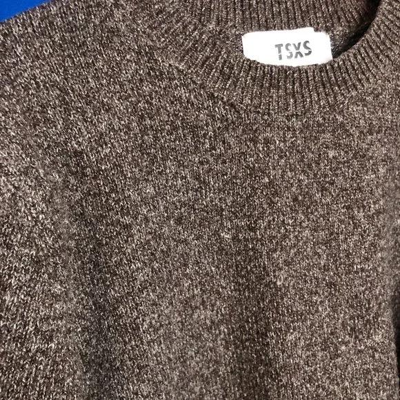 TSXS White and Brown Grain Pattern Warm Sweater - Picture 4 of 5